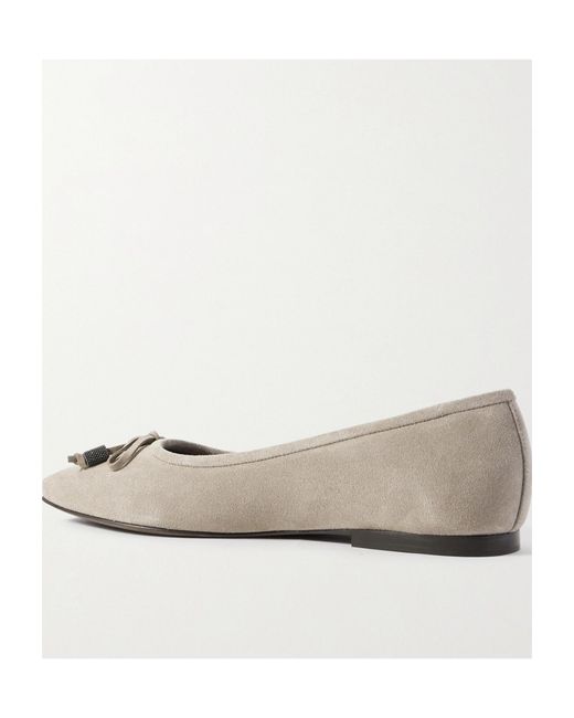 Brunello Cucinelli Multicolor Square Toe Ballet Flats
