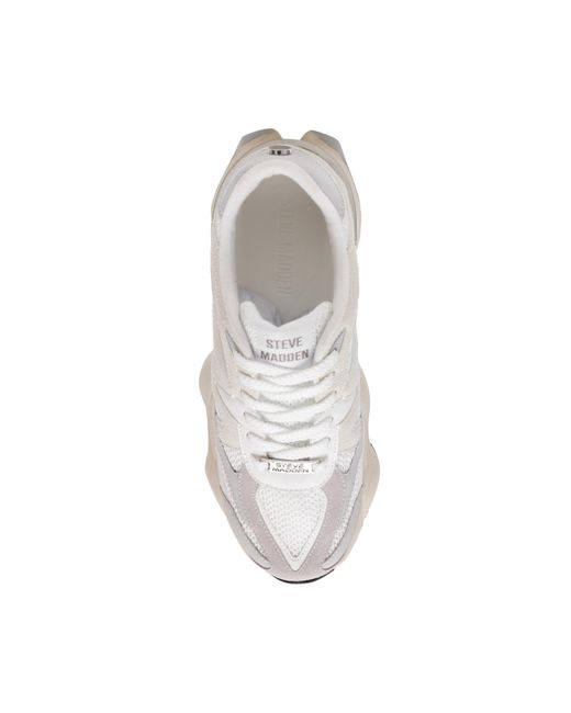 Steve Madden White Color Blocked Sneakers