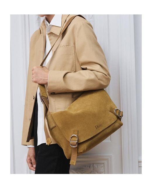 Dior Brown Medium Jett Messenger Bag With Flap for men