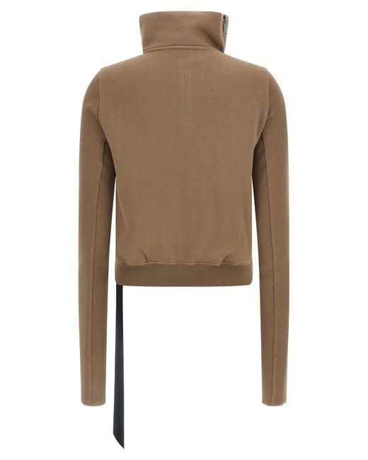 Rick Owens Natural Mountain Cropped Sweatshirt