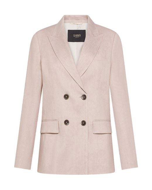 Seventy Natural Double-Breasted Blazer