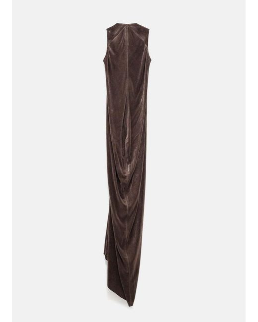 Rick Owens Black Maxi Velvet Dress