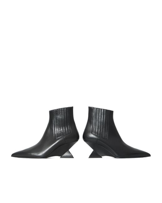 The Attico Black The Cheope Wedge Ankle Boots