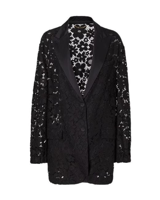 Fendi Black Floral-Lace Jacket