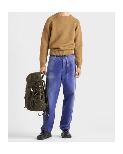 Prada Brown Long-Sleeved Crewneck Jumper for men