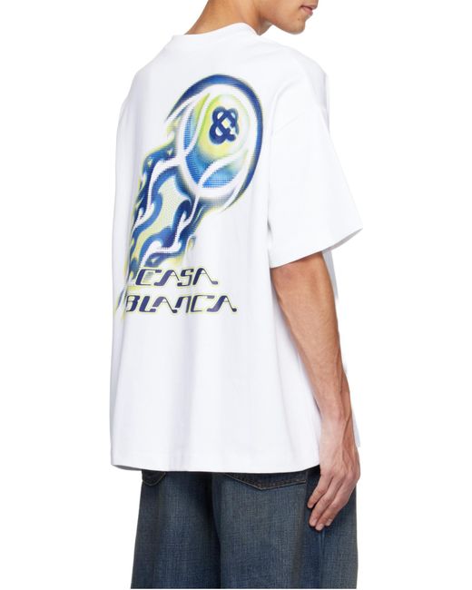 Casablanca Blue Tshirt Bright Interlock for men
