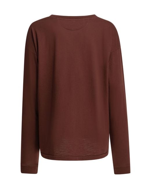 Maison Margiela Brown Logo Embroidered T-Shirt