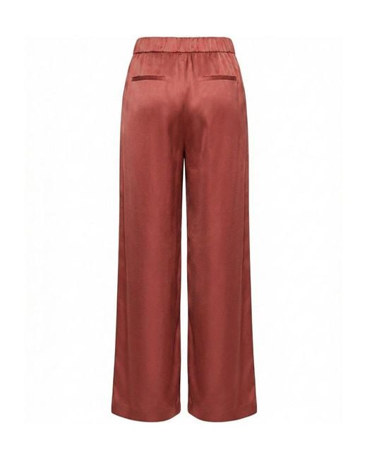 Peserico Red Elasticated-Waist Wide Leg Trousers