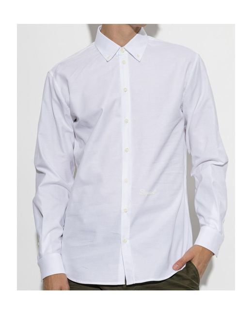 DSquared² White Collared Long-Sleeved Shirt for men
