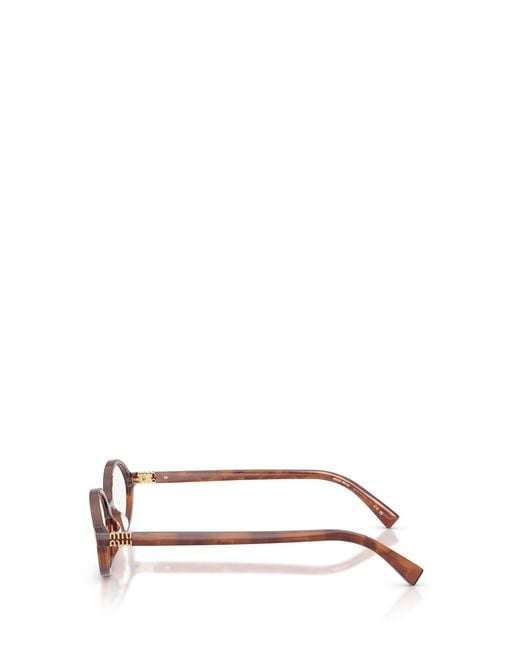 Miu Miu White Eyewear Oval Frame Full Rim Glasses