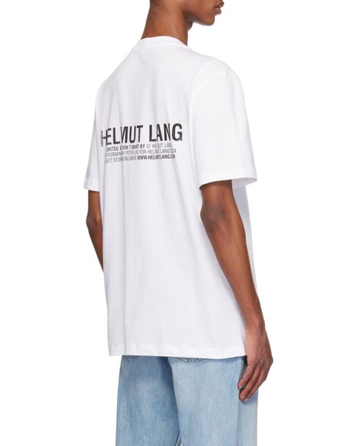 Helmut Lang White New York Bridge Postcard T-Shirt for men