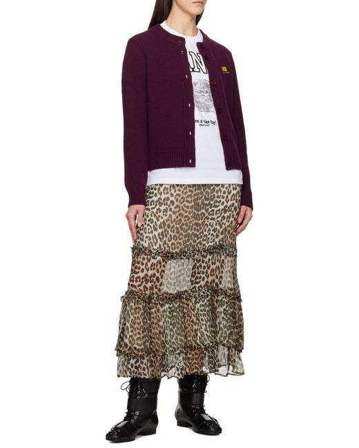 Ganni White Animal Printed T-Shirt
