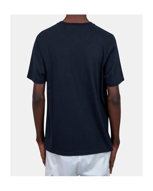 C P Company Blue T-Shirt Logo Central À Manches Courtes for men