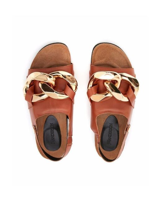 J.W. Anderson Brown Jw Anderson Chain-Link Open Toe Sandals