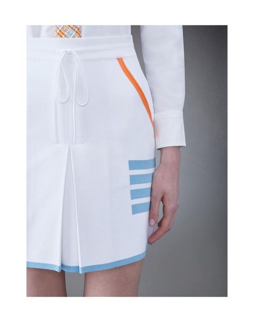 Thom Browne White Stripe Detail Mini Skirt
