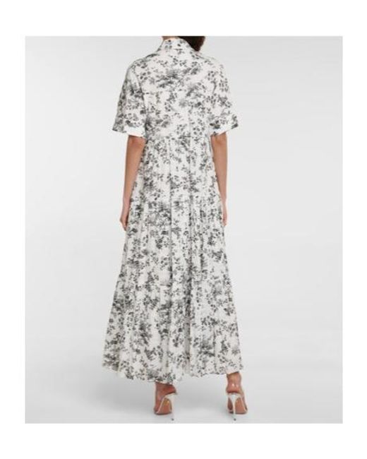 Erdem White Kate Floral Cotton Maxi Dress