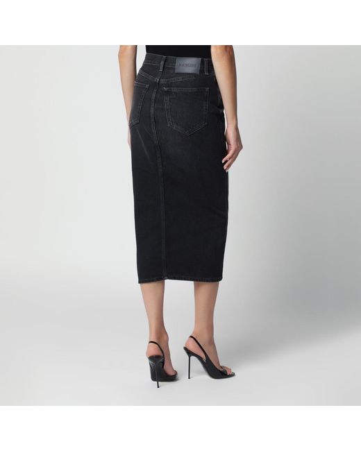 Haikure Black Mira Zip-Front Midi Skirt
