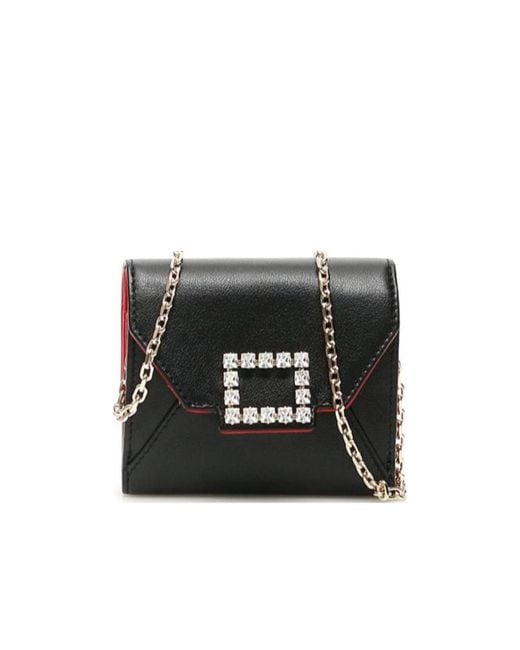 Roger Vivier Black Buckle Chain-Link Wallet
