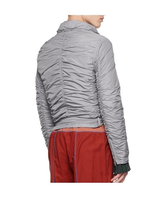 OPEN YY Gray Pleated Bomber Jacket for men