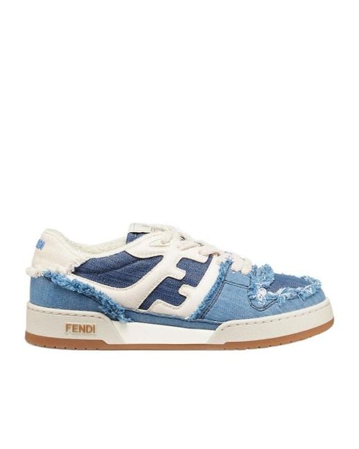 Fendi Blue Match Low-Top Sneakers