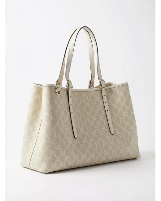 Gucci Natural Gg Emblem Large Tote Bag