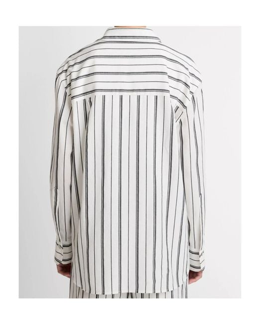 Vince White Striped Pocket Shirt