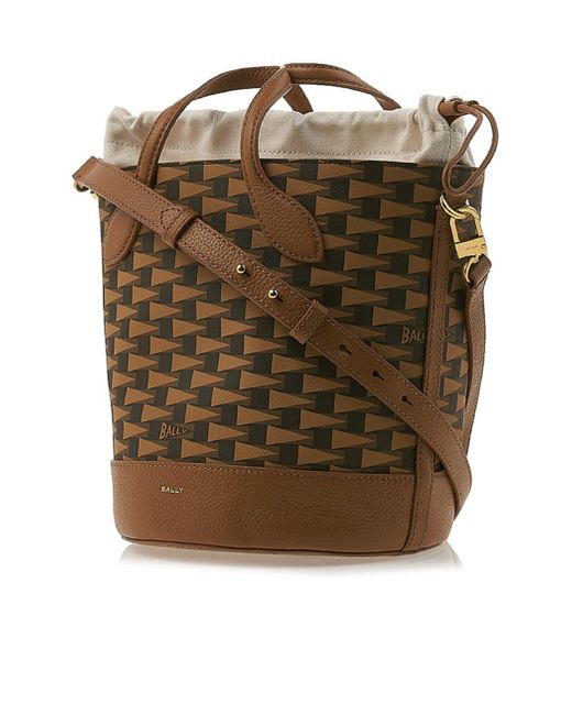 Bally Brown Logo Shoulder Bag