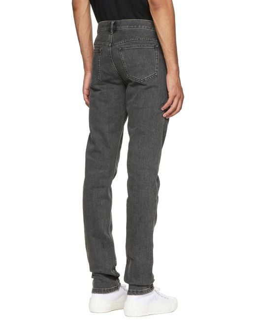 A.P.C. Gray Mid-Rise Slim-Fit Jeans for men