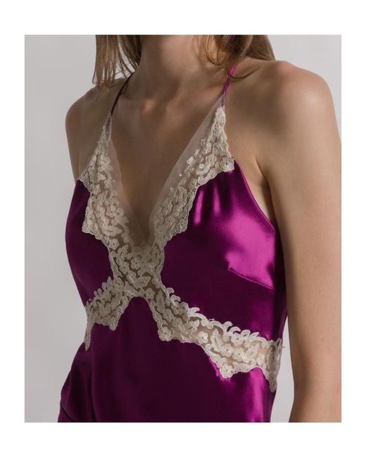 Alberta Ferretti Purple Lace Camisole