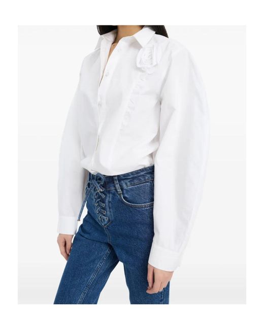 ROTATE BIRGER CHRISTENSEN White Oversized Shirt Bright