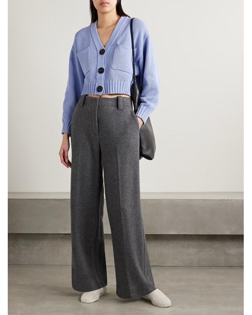 Proenza Schouler Blue Sofia Cropped Cardigan