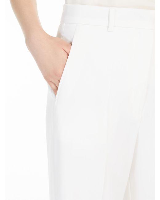 Max Mara White Studio Pleat Detailed Straight Leg Trousers