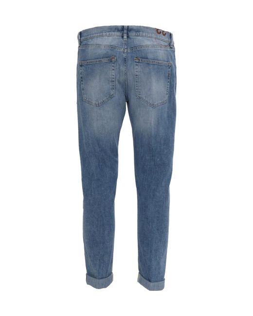 Dondup Blue Denim Trousers With Belt Loops for men