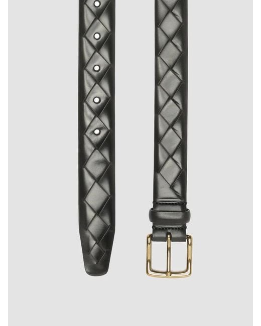 Officine Creative White Woven Leather Belt for men