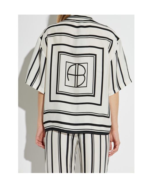 Anine Bing Multicolor Striped Short-Sleeve Shirt