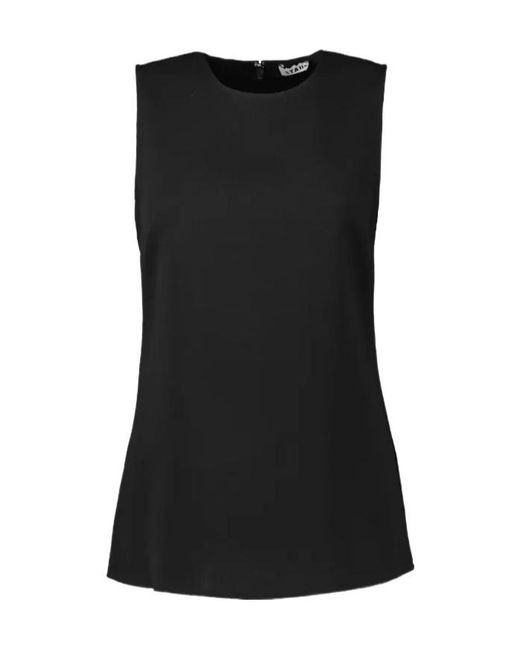 Staud Black Bronte Zip-Up Top
