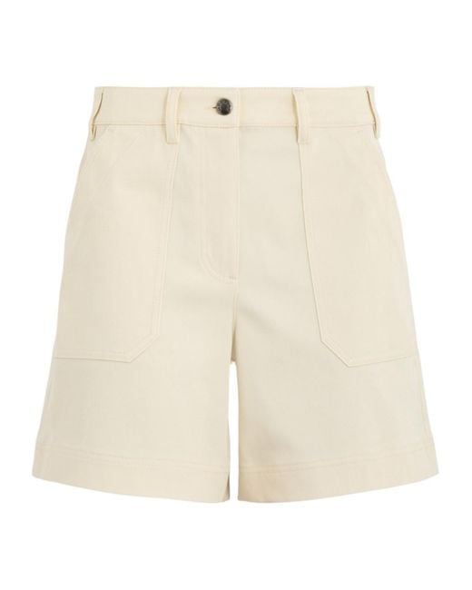 Moncler Natural Cotton Twill Shorts