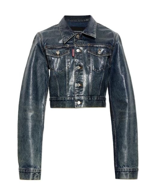 DSquared² Blue Long-Sleeve Denim Jacket