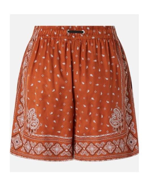 Pinko Orange Bandana-Print Shorts