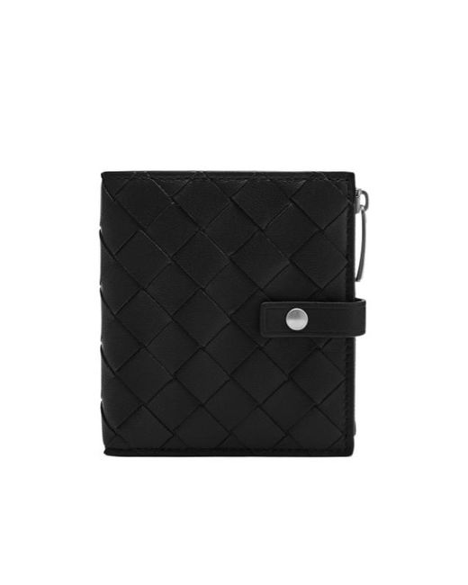Bottega Veneta Black Intreciato Knitting Wallet