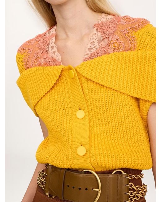 Chloé Yellow Cape Cardigan