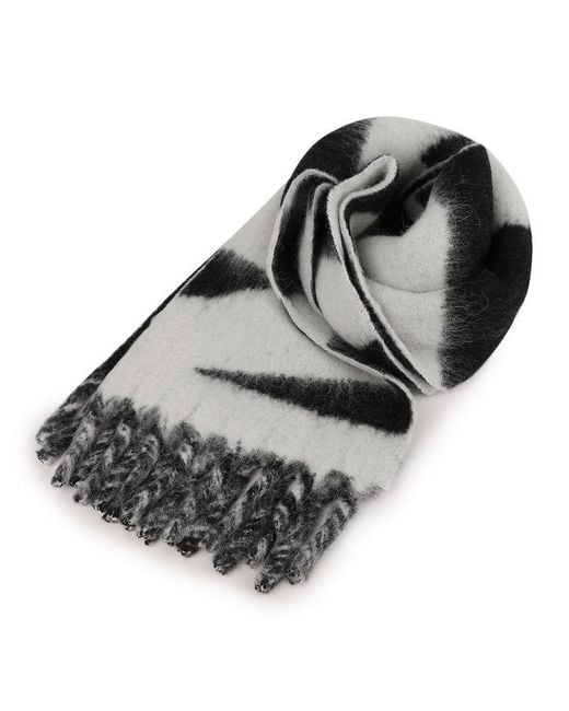 Isabel Marant White Loliana Logo-Jacquard Scarf