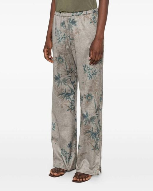 Forte_forte Gray Printed Casual Trousers