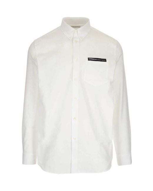 Givenchy White Logo Tape Shirt for men