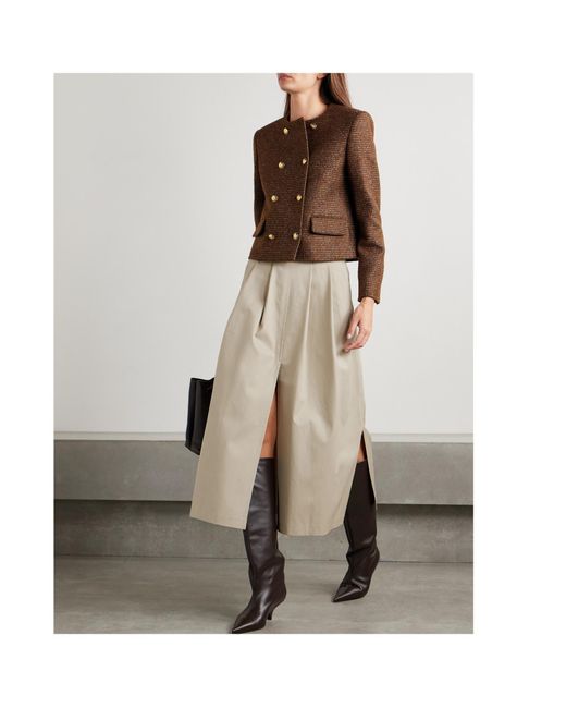 Altuzarra White Twill Extra-Long Midi Skirt