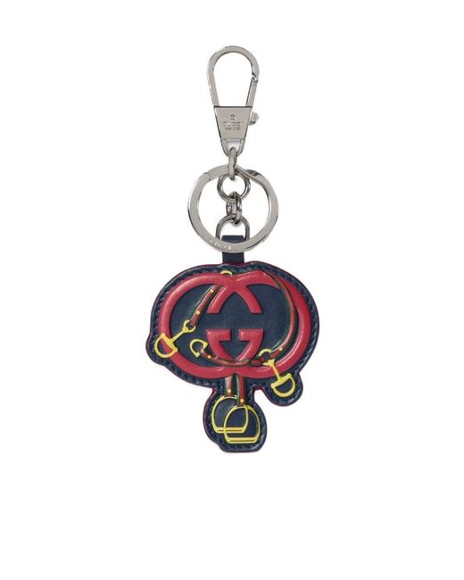 Gucci White Keychain With Interlocking G for men