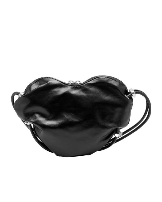 DIESEL Scrunch-D Heart Shoulder Bag in Black | Lyst