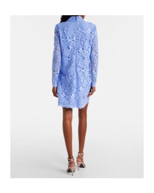 Carolina Herrera Blue Lace Minidress