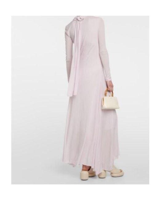 Jil Sander White Draped Crêpe Gown
