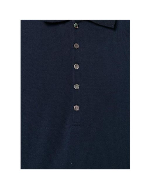 Thom Browne Blue Logo Patch Polo Shirt for men